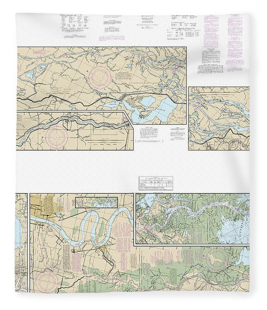 Nautical Chart-11354 Intracoastal Waterway Morgan City-port Allen, Including The Atchafalaya River - Blanket