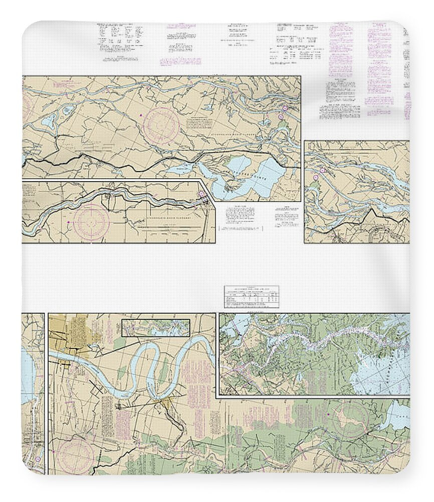Nautical Chart-11354 Intracoastal Waterway Morgan City-port Allen, Including The Atchafalaya River - Blanket