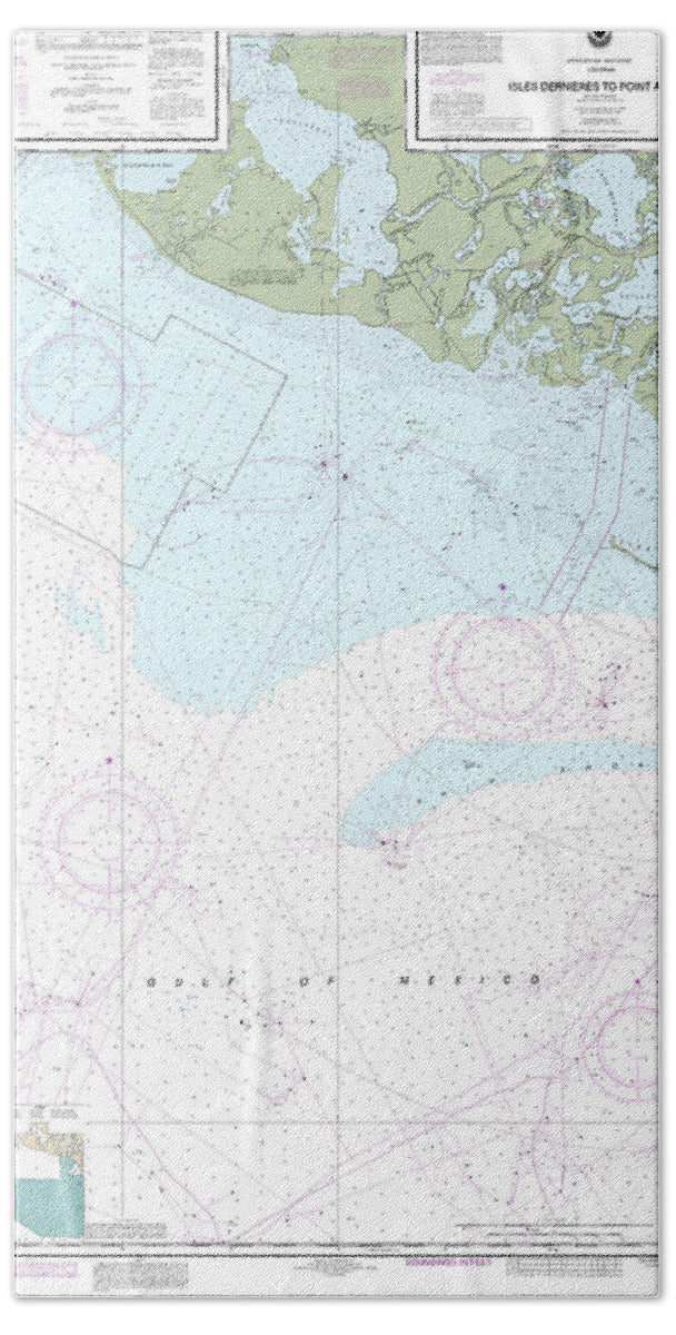 Nautical Chart-11356 Isles Dernieres-point Au Fer - Bath Towel