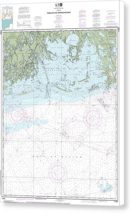 Nautical Chart-11357 Timbalier-terrebonne Bays - Canvas Print