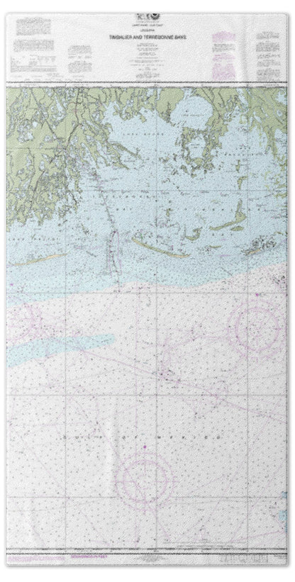 Nautical Chart-11357 Timbalier-terrebonne Bays - Bath Towel