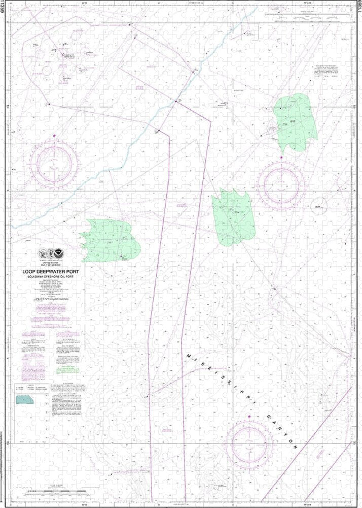 Nautical Chart-11359 Loop Deepwater Port Louisiana Offshore Oil Port - Puzzle