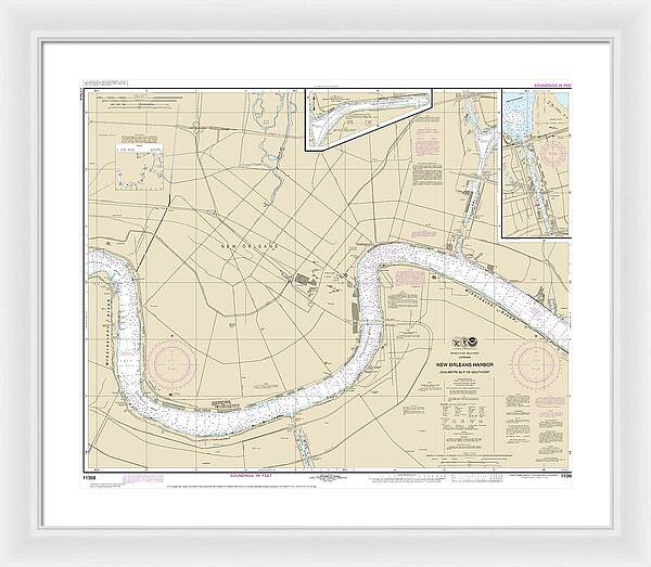 Nautical Chart-11368 New Orleans Harbor Chalmette Slip-southport - Framed Print