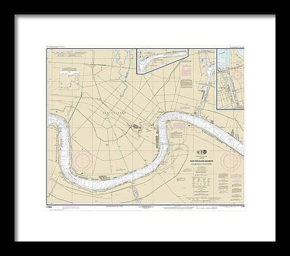 Nautical Chart-11368 New Orleans Harbor Chalmette Slip-southport - Framed Print