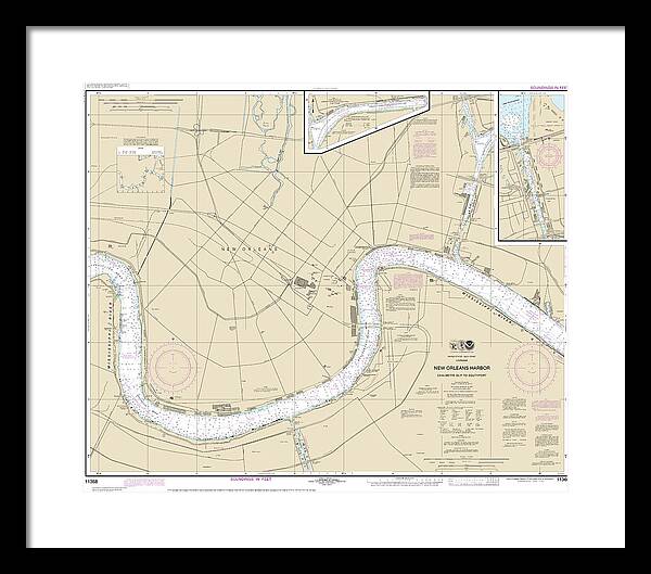 Nautical Chart-11368 New Orleans Harbor Chalmette Slip-southport - Framed Print