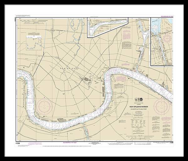 Nautical Chart-11368 New Orleans Harbor Chalmette Slip-southport - Framed Print