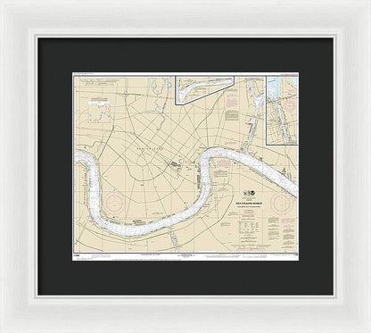Nautical Chart-11368 New Orleans Harbor Chalmette Slip-southport - Framed Print