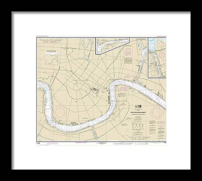 Nautical Chart-11368 New Orleans Harbor Chalmette Slip-southport - Framed Print