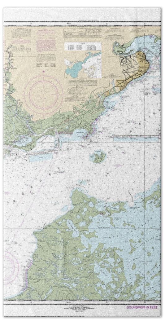 Nautical Chart-11371 Lake Borgne-approaches Cat Island-point Aux Herbes - Bath Towel