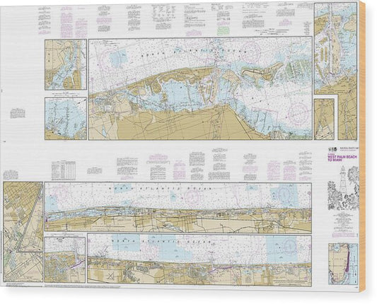 Nautical Chart-11467 Intracoastal Waterway West Palm Beach-miami - Wood Print