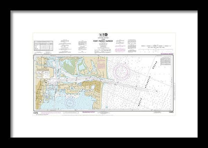 Nautical Chart-11475 Fort Pierce Harbor - Framed Print