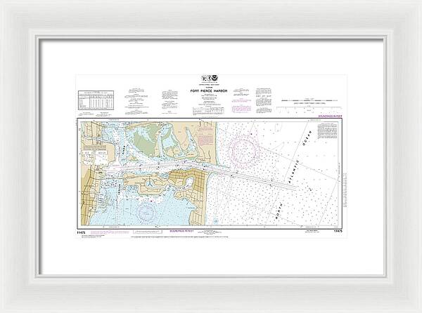 Nautical Chart-11475 Fort Pierce Harbor - Framed Print