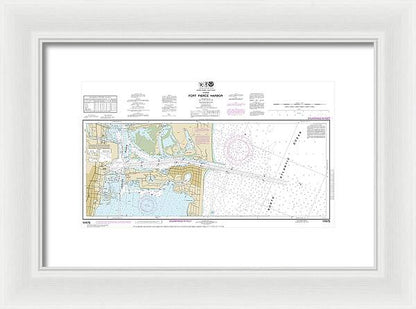Nautical Chart-11475 Fort Pierce Harbor - Framed Print
