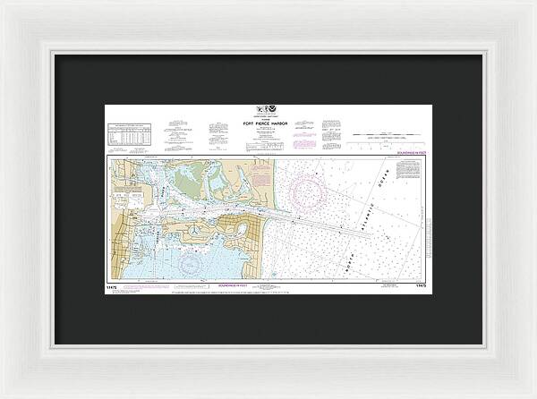 Nautical Chart-11475 Fort Pierce Harbor - Framed Print
