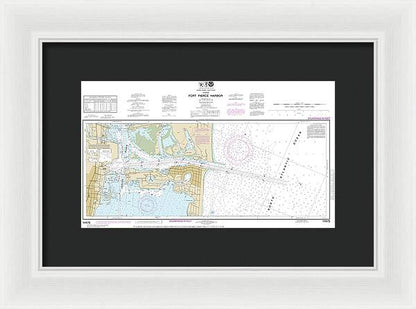 Nautical Chart-11475 Fort Pierce Harbor - Framed Print