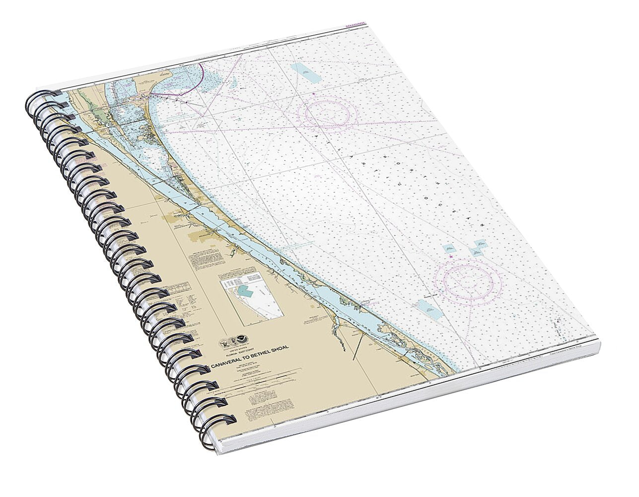 Nautical Chart-11476 Cape Canaveral-bethel Shoal - Spiral Notebook