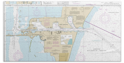 Nautical Chart-11478 Port Canaveral, Canaveral Barge Canal Extension - Beach Towel