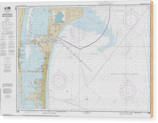 Nautical Chart-11481 Approaches-port Canaveral - Wood Print