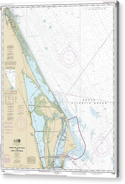 Nautical Chart-11484 Ponce De Leon Inlet-cape Canaveral - Acrylic Print