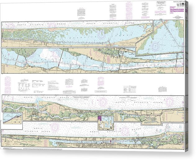 Nautical Chart-11485 Intracoastal Waterway Tolomato River-palm Shores - Acrylic Print
