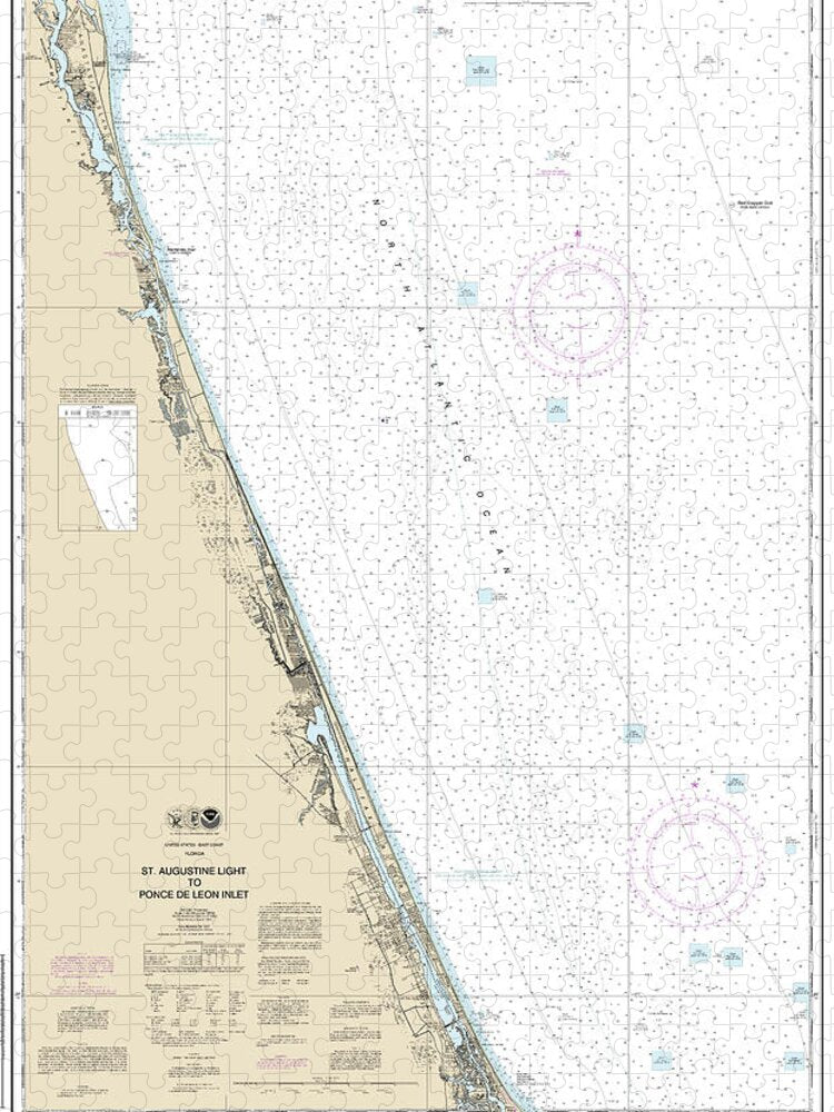 Nautical Chart-11486 St Augustine Light-ponce De Leon Inlet - Puzzle