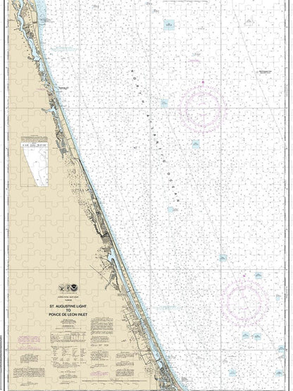 Nautical Chart-11486 St Augustine Light-ponce De Leon Inlet - Puzzle