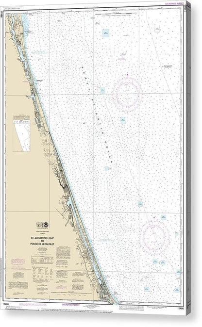 Nautical Chart-11486 St Augustine Light-ponce De Leon Inlet - Acrylic Print