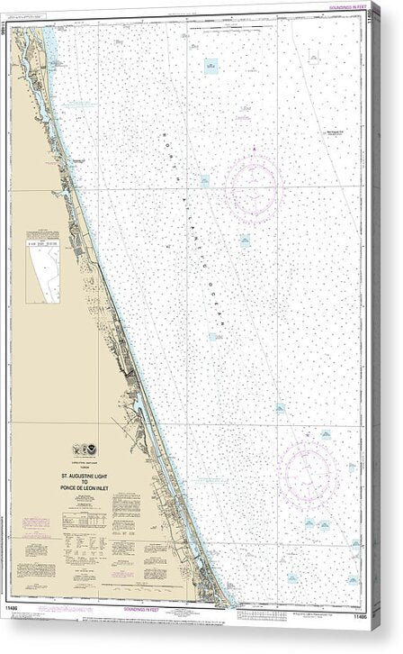 Nautical Chart-11486 St Augustine Light-ponce De Leon Inlet - Acrylic Print