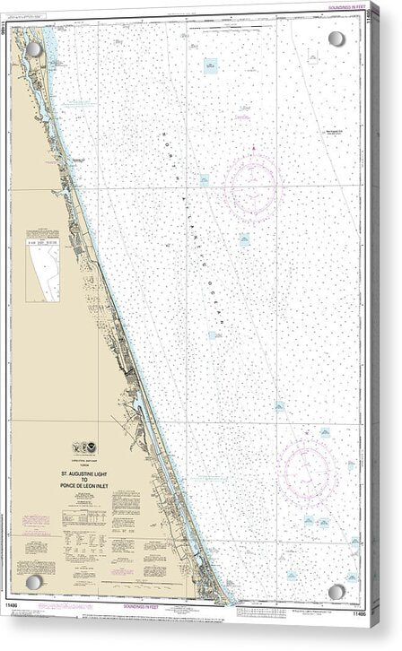 Nautical Chart-11486 St Augustine Light-ponce De Leon Inlet - Acrylic Print