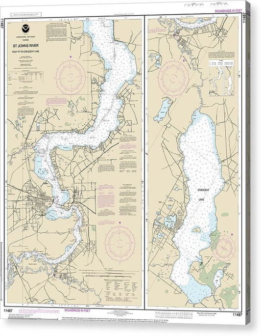 Nautical Chart-11487 St Johns River Racy Point-crescent Lake - Acrylic Print