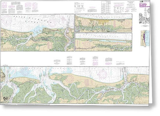 Nautical Chart-11489 Intracoastal Waterway St Simons Sound-tolomato River - Greeting Card