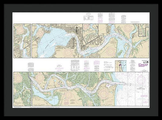 Nautical Chart-11491 St Johns River-atlantic Ocean-jacksonville - Framed Print