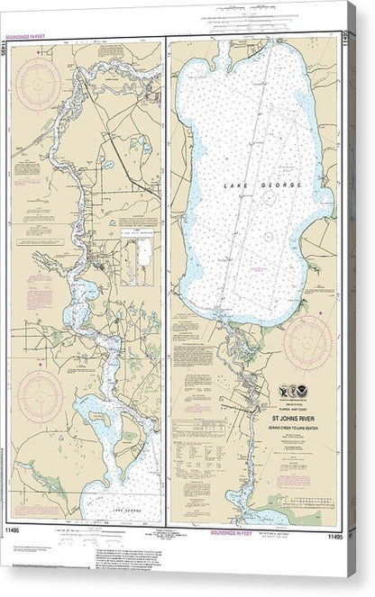 Nautical Chart-11495 St Johns River Dunns Creek-lake Dexter - Acrylic Print