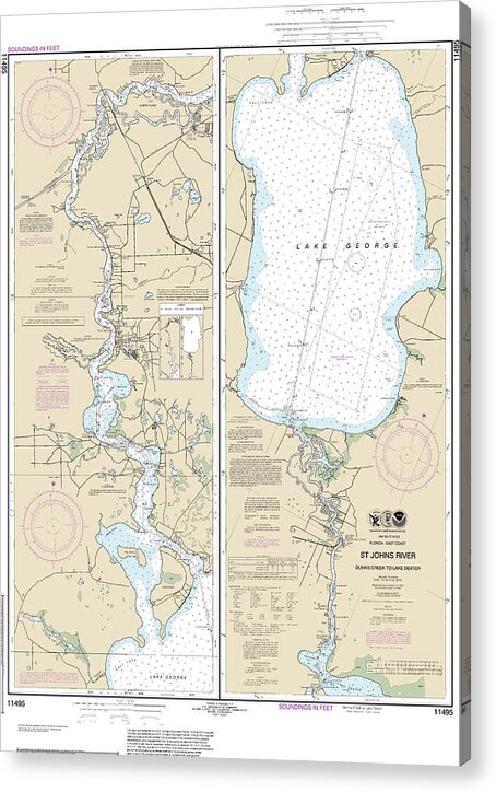 Nautical Chart-11495 St Johns River Dunns Creek-lake Dexter - Acrylic Print
