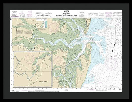 Nautical Chart-11504 St Andrew Sound-satilla River - Framed Print