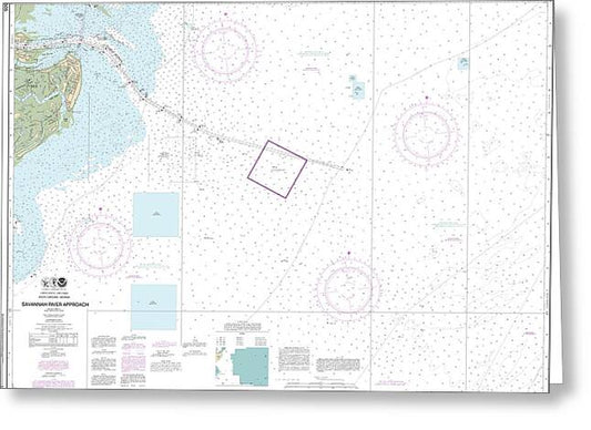 Nautical Chart-11505 Savannah River Approach - Greeting Card