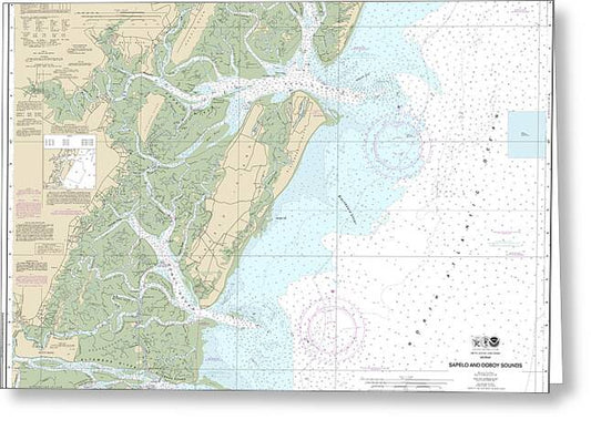 Nautical Chart-11510 Sapelo-doboy Sounds - Greeting Card