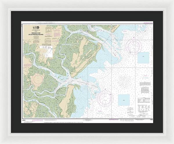 Nautical Chart-11511 Ossabaw-st Catherines Sounds - Framed Print