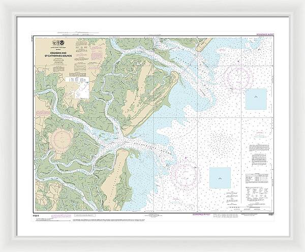 Nautical Chart-11511 Ossabaw-st Catherines Sounds - Framed Print