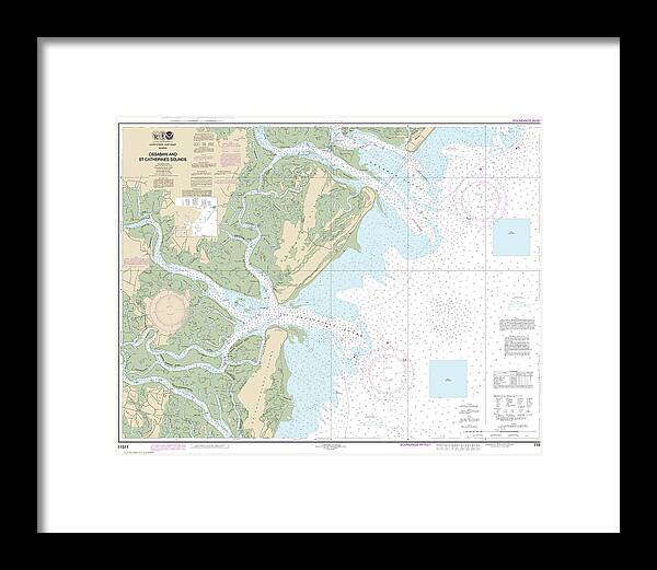 Nautical Chart-11511 Ossabaw-st Catherines Sounds - Framed Print