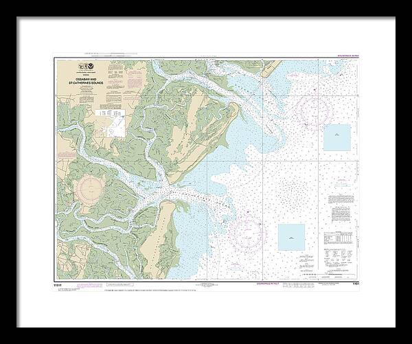 Nautical Chart-11511 Ossabaw-st Catherines Sounds - Framed Print