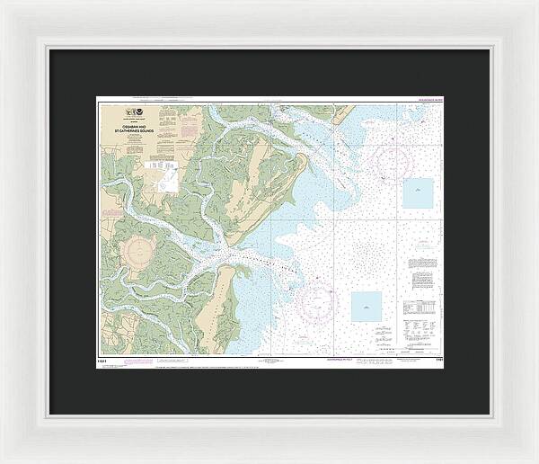 Nautical Chart-11511 Ossabaw-st Catherines Sounds - Framed Print
