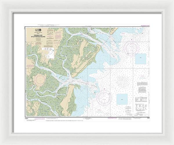 Nautical Chart-11511 Ossabaw-st Catherines Sounds - Framed Print
