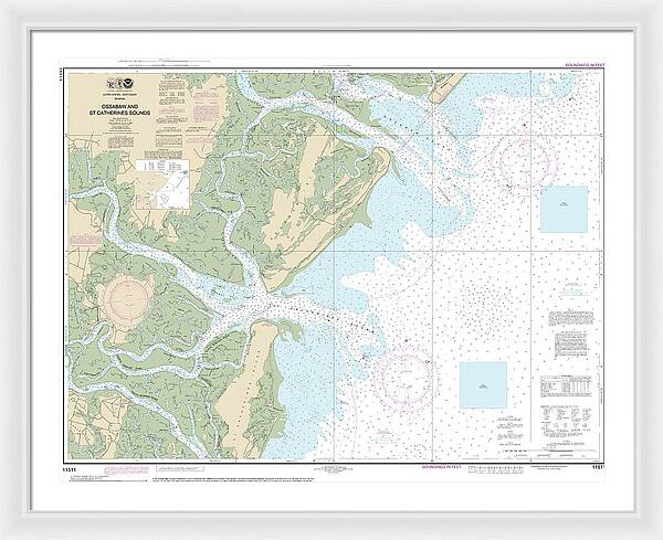 Nautical Chart-11511 Ossabaw-st Catherines Sounds - Framed Print