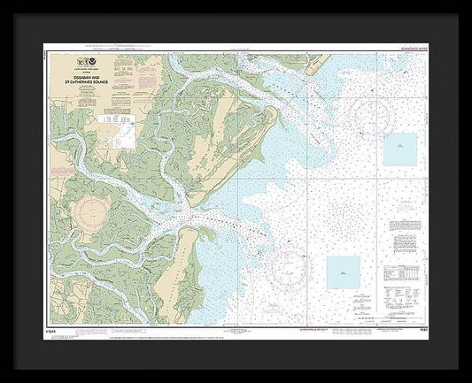 Nautical Chart-11511 Ossabaw-st Catherines Sounds - Framed Print
