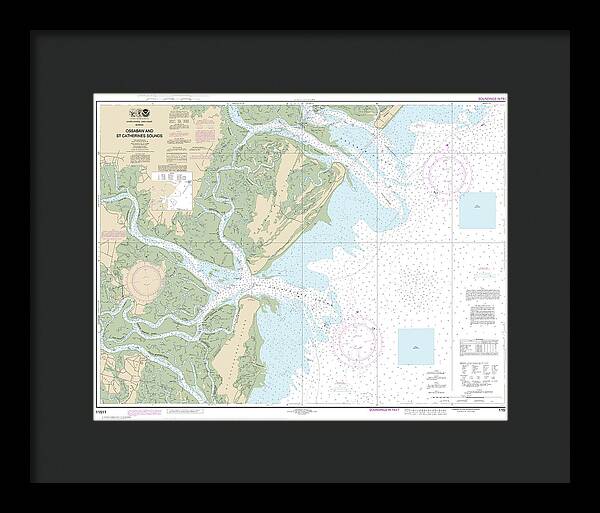 Nautical Chart-11511 Ossabaw-st Catherines Sounds - Framed Print