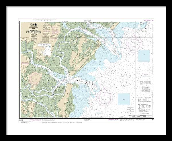 Nautical Chart-11511 Ossabaw-st Catherines Sounds - Framed Print
