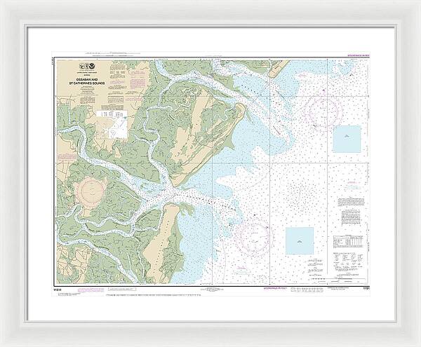 Nautical Chart-11511 Ossabaw-st Catherines Sounds - Framed Print