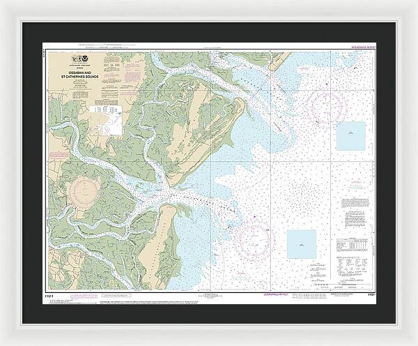 Nautical Chart-11511 Ossabaw-st Catherines Sounds - Framed Print