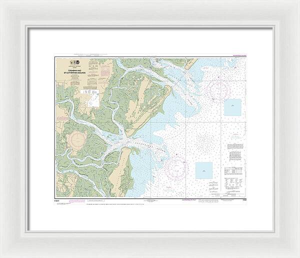 Nautical Chart-11511 Ossabaw-st Catherines Sounds - Framed Print